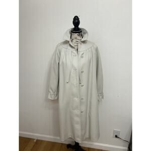 Vintage Forecaster of Boston Beige Rain Coat Sz 12 Cinematic Charm Preppy Chic